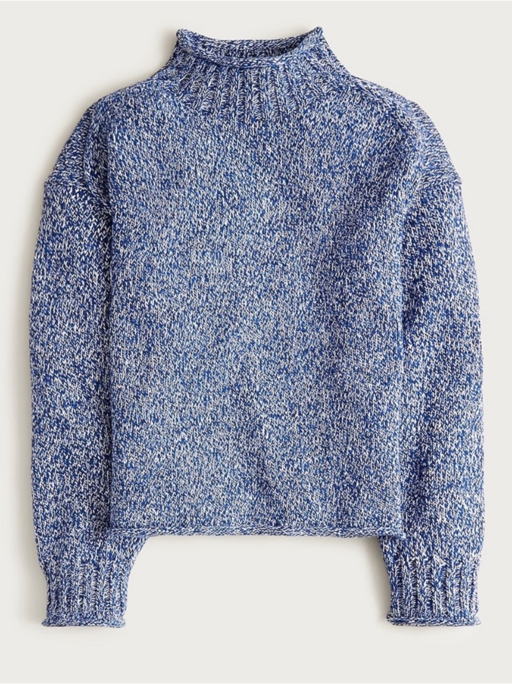 J.Crew 2025 Rollneck Blue Marled Sweater-L